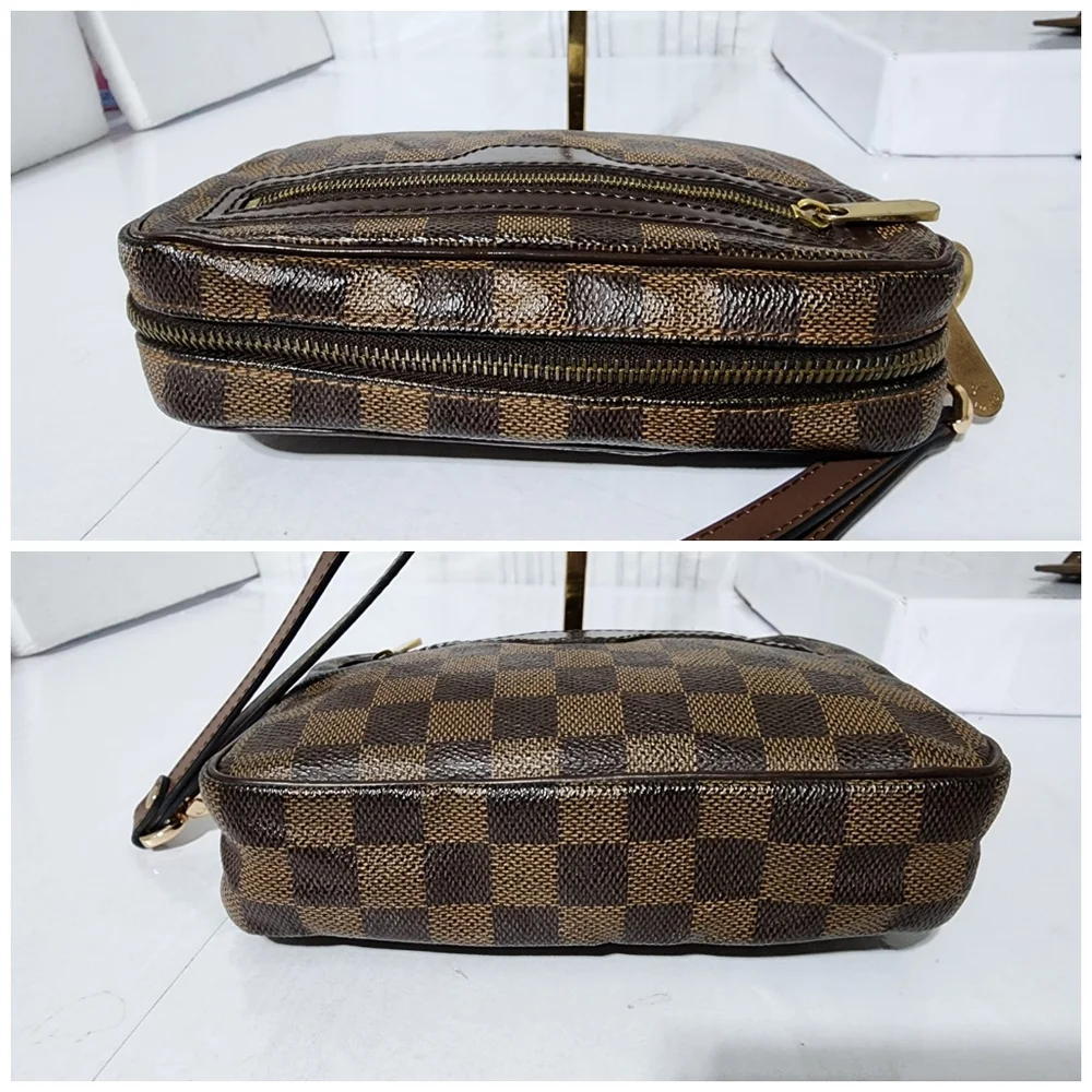 Louis Vuitton Damier Ebene Billets Macao Wristlet Brown